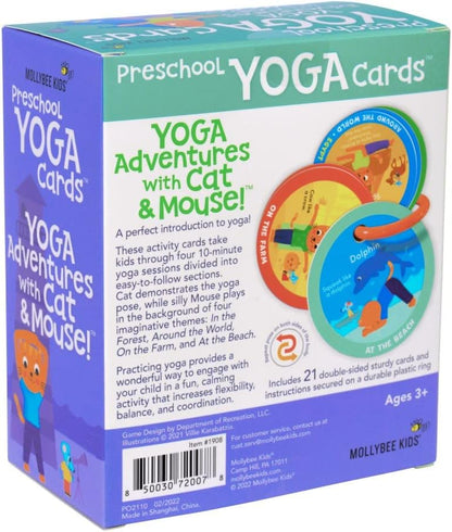 Preschool Yoga Cards for Kids, Set of 40 Poses and Activities, Beginner Yoga for Kids, Gifts for Ages 3+