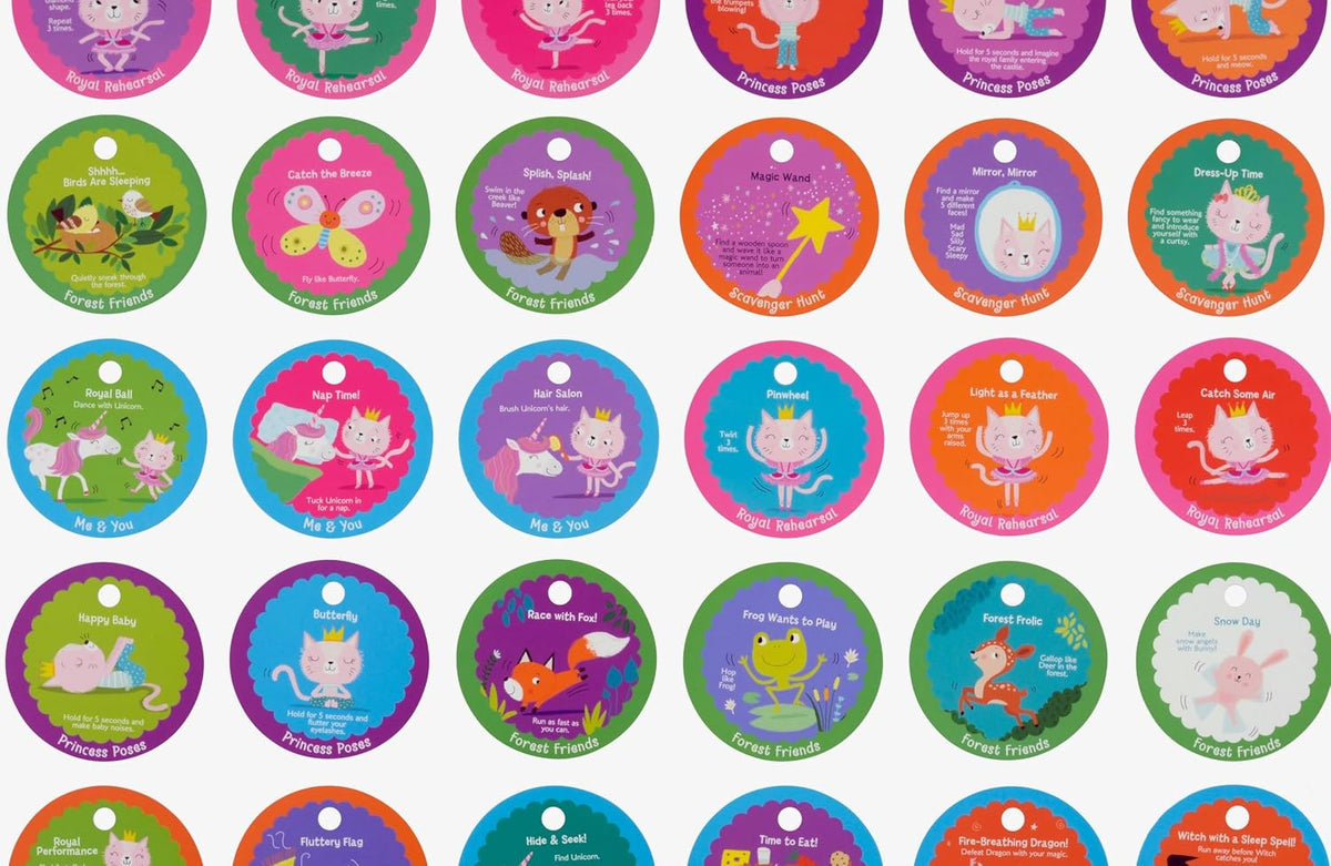 Preschool Yoga Cards for Kids, Set of 40 Poses and Activities, Beginner Yoga for Kids, Gifts for Ages 3+