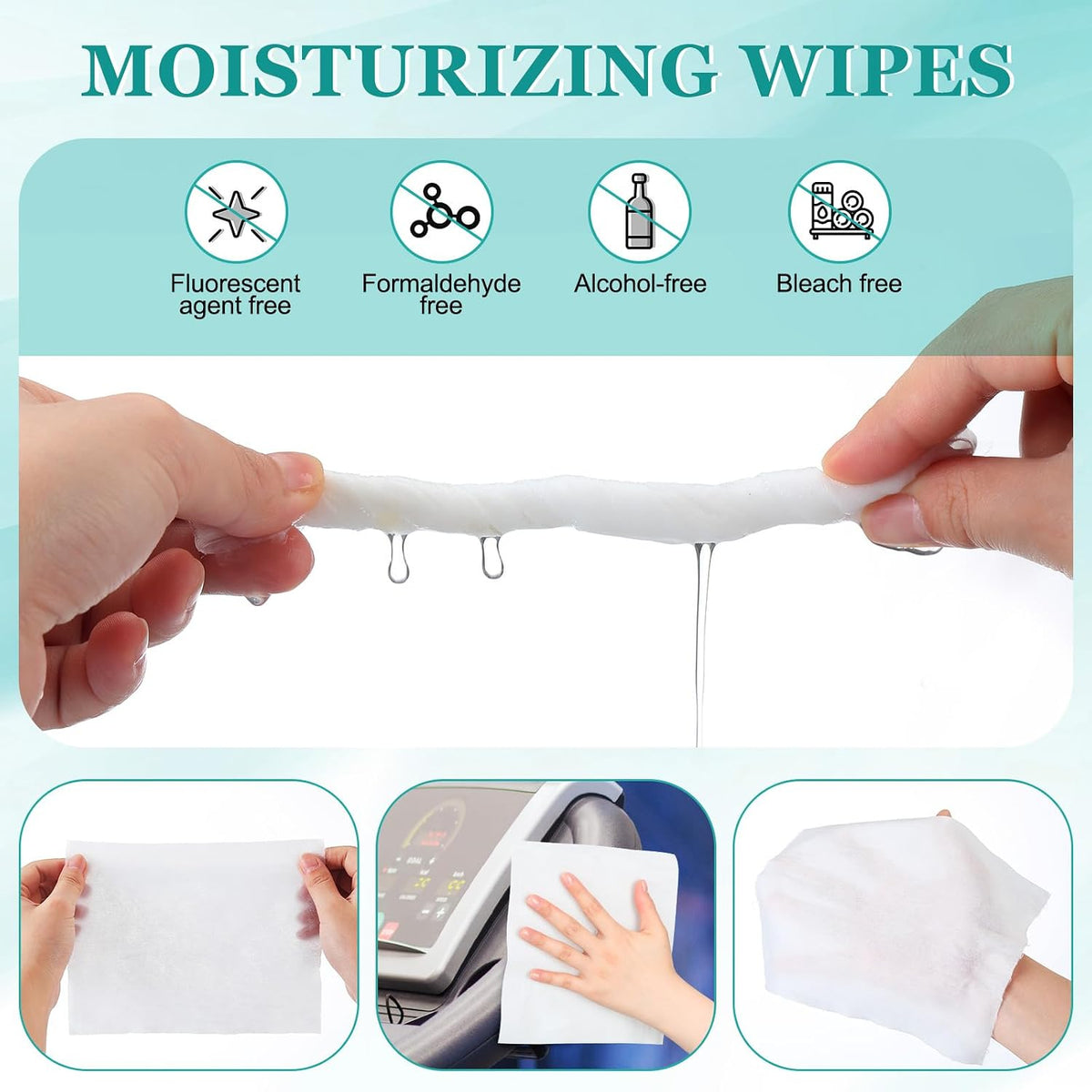 3 Pcs Fitness Equipment Wipes 240 Count Fragrance Free