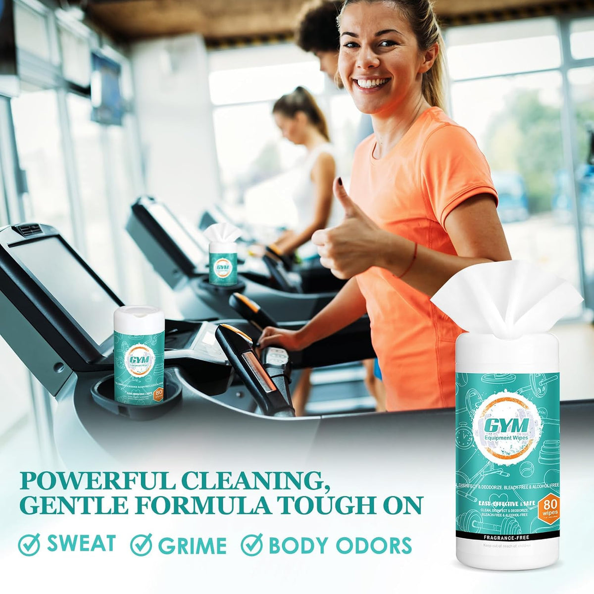 3 Pcs Fitness Equipment Wipes 240 Count Fragrance Free