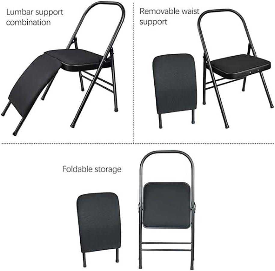 Pilates Yoga Chair,Iyengar Yoga Chair,Yoga Inversion chairyoga Assist Chair,with Lumbar Back Support,Backless Chair Yoga Chair,Blue