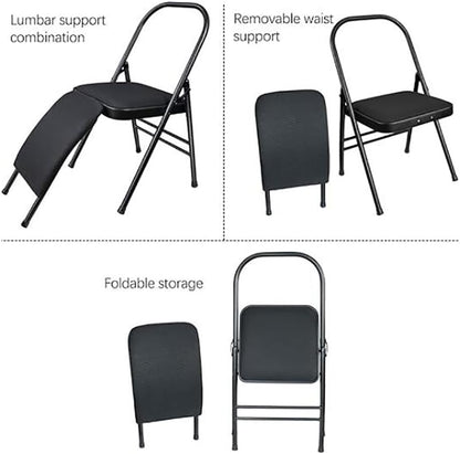 Pilates Yoga Chair,Iyengar Yoga Chair,Yoga Inversion chairyoga Assist Chair,with Lumbar Back Support,Backless Chair Yoga Chair,Blue