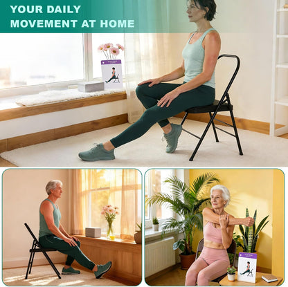 Chair Yoga Cards Exercises,57 Exercise Card for Seniors Beginners