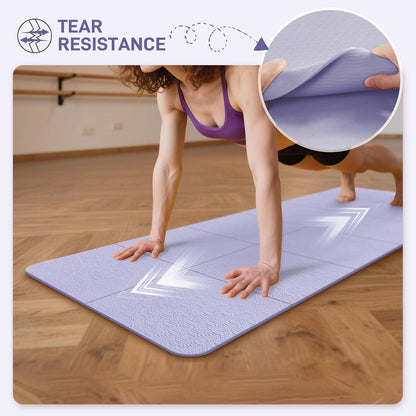 Foldable Yoga Mat for Travel 72"x 32"x 0.32"Inch, 8mm Thick Folding Exercise Mat, Outdoor Non-slip Pilates Mat for Women & Men, Wide Yoga Mat Packable for Workout and Fitness