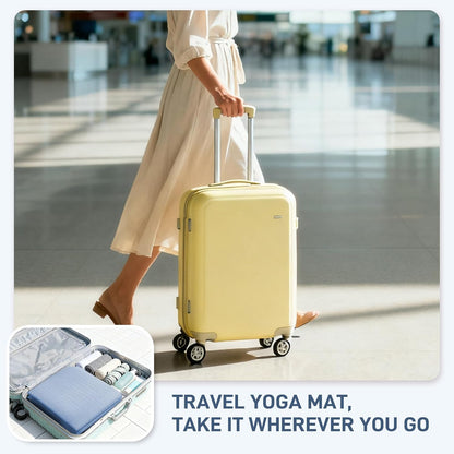 Foldable Yoga Mat for Travel 72"x 32"x 0.32"Inch, 8mm Thick Folding Exercise Mat, Outdoor Non-slip Pilates Mat for Women & Men, Wide Yoga Mat Packable for Workout and Fitness