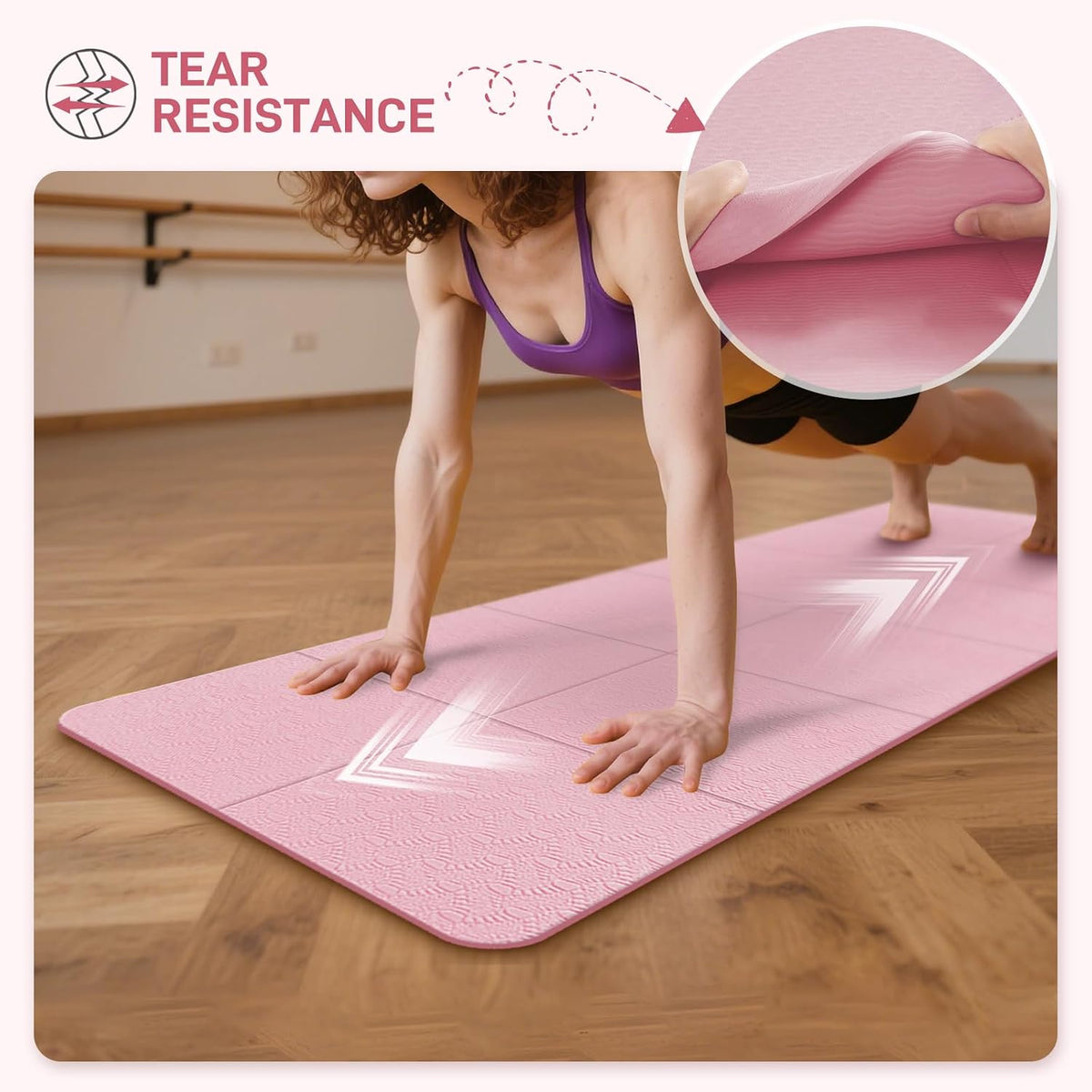 Foldable Yoga Mat for Travel 72"x 32"x 0.32"Inch, 8mm Thick Folding Exercise Mat, Outdoor Non-slip Pilates Mat for Women & Men, Wide Yoga Mat Packable for Workout and Fitness