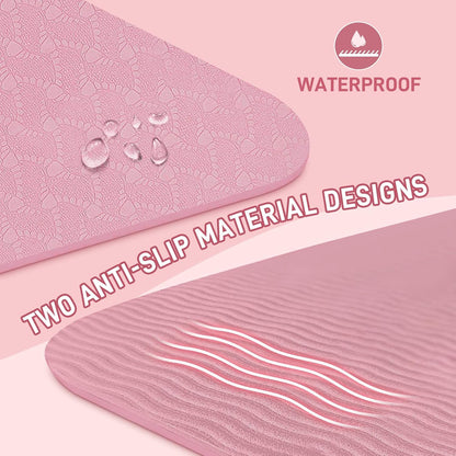 Foldable Yoga Mat for Travel 72"x 32"x 0.32"Inch, 8mm Thick Folding Exercise Mat, Outdoor Non-slip Pilates Mat for Women & Men, Wide Yoga Mat Packable for Workout and Fitness