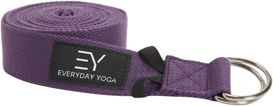 Bolster and Yoga Strap Set, Rectangular Meditation Pillow, Super Soft & Lightweight with Carry Handle - Firm Support for Restorative Yoga - Plum