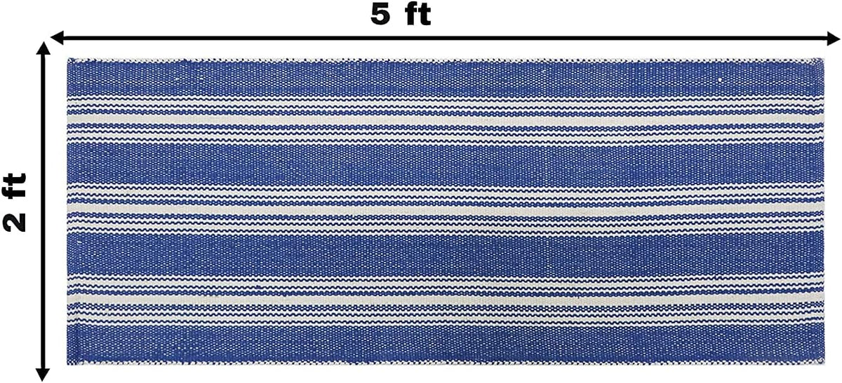 Hand Woven 100% Cotton Yoga Mat- Thick Handloom Made in India- for Gym Floor Exercise - Runner for Bedroom