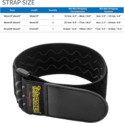 Elastic Cinch Straps with Anti-Slip Strips, 24'' x 2'' (4 Pack)