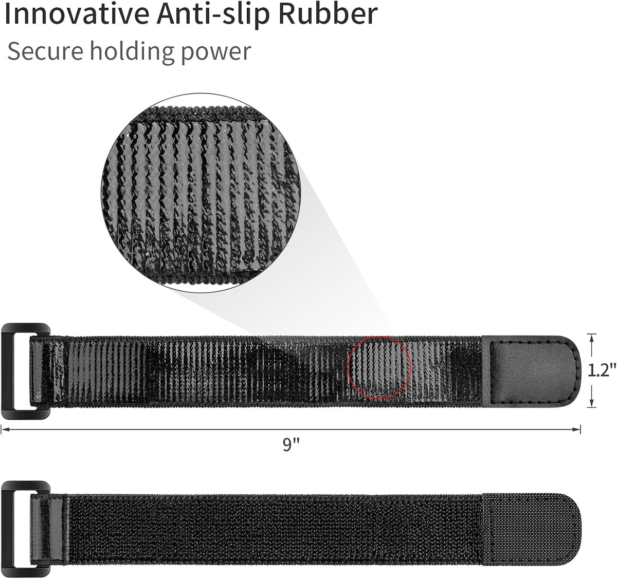 Elastic Cinch Straps with Anti-Slip Strips, 24'' x 2'' (4 Pack)