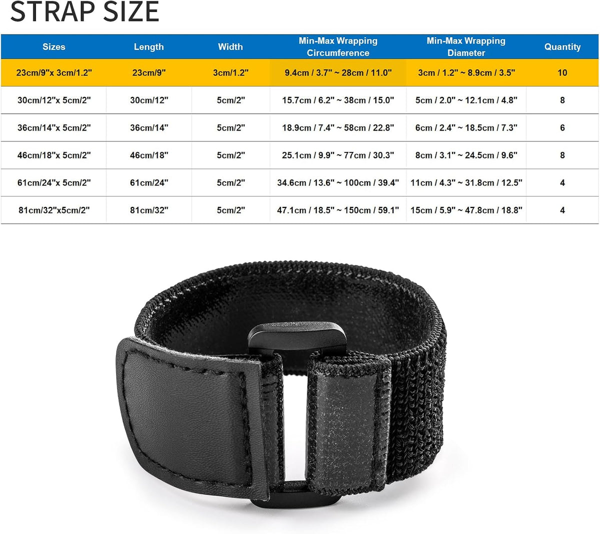 Elastic Cinch Straps with Anti-Slip Strips, 24'' x 2'' (4 Pack)