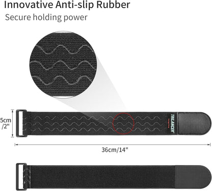 Elastic Cinch Straps with Anti-Slip Strips, 24'' x 2'' (4 Pack)