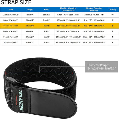 Elastic Cinch Straps with Anti-Slip Strips, 24'' x 2'' (4 Pack)