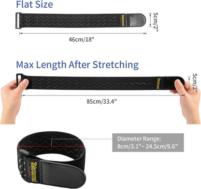Elastic Cinch Straps with Anti-Slip Strips, 24'' x 2'' (4 Pack)