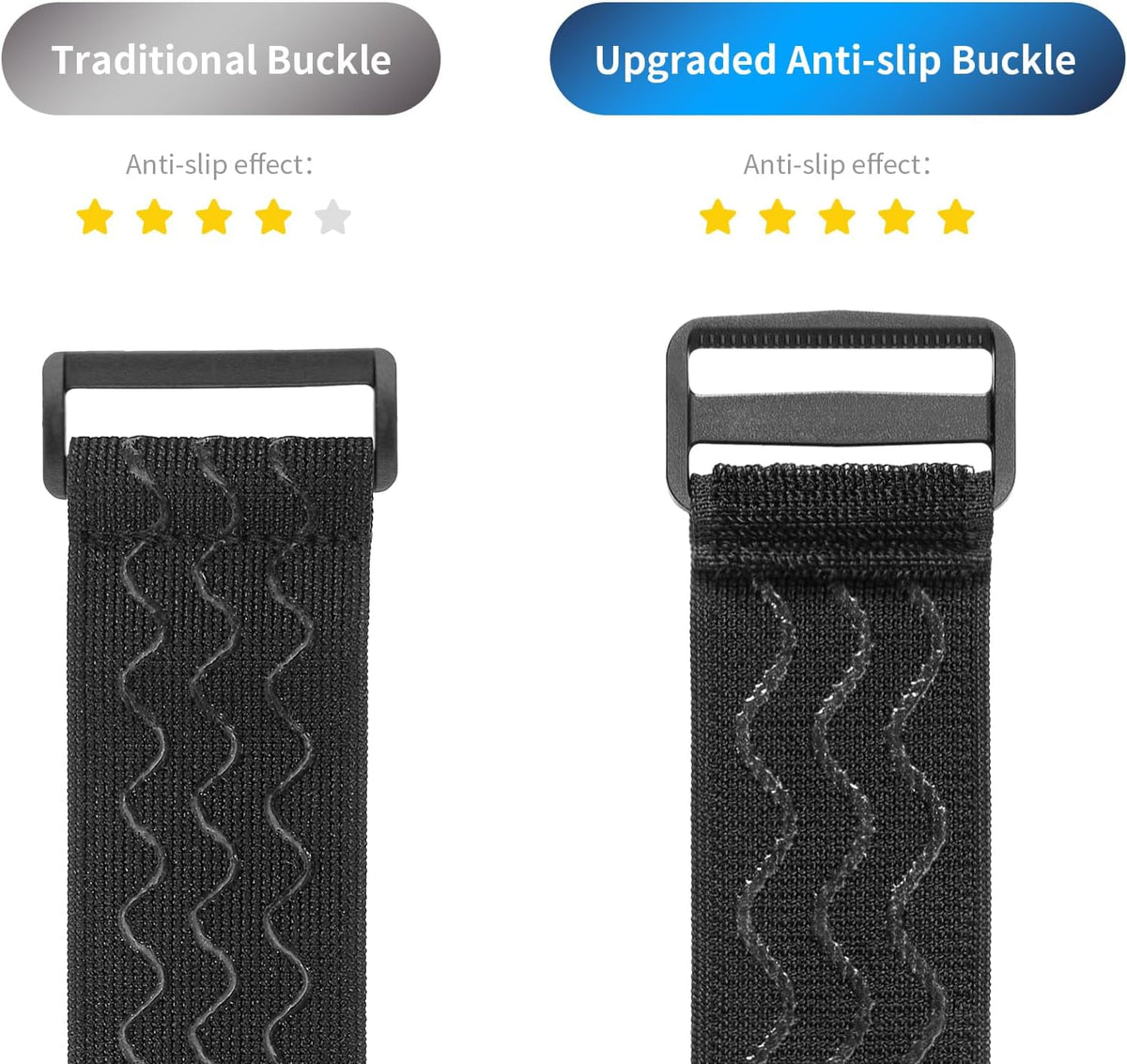 Elastic Cinch Straps with Anti-Slip Strips, 24'' x 2'' (4 Pack)