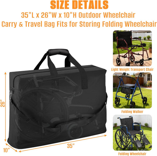 Outdoor Wheelchair Carry & Travel Bag 35" L x 26" H x 10" D