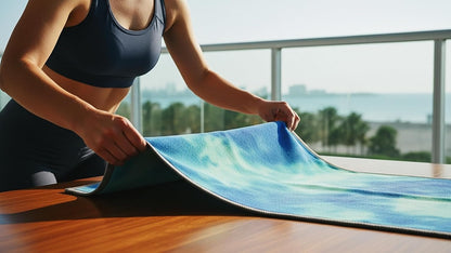 Pilates Mat Towel with Bag | Microfiber Yoga Towels for Hot Yoga Non Slip Dots | Gym Towels for Women Big Towels | Yoga Matt | Extra Large Towels