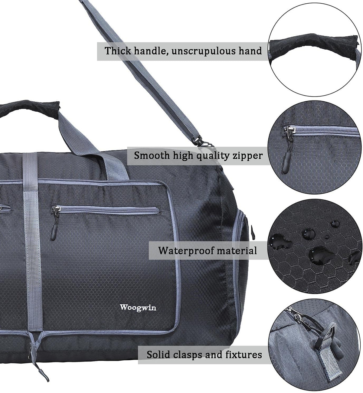 Travel Duffel Bag Large Foldable Waterproof Overnight Bag for Beach Swim Bags Pool Sports Gym