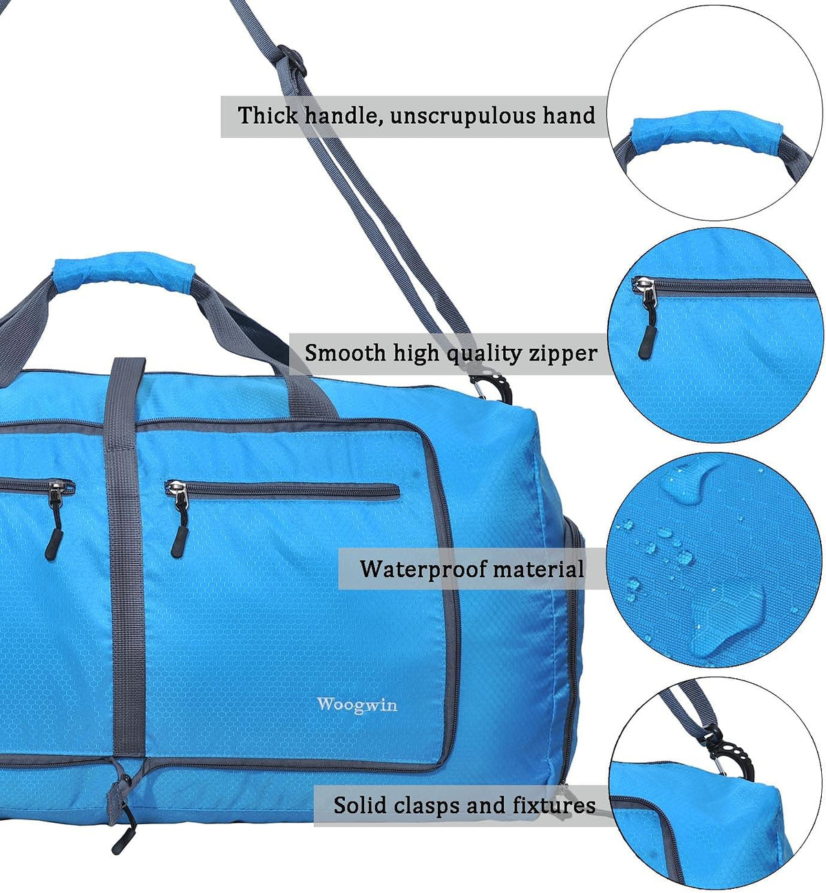 Travel Duffel Bag Large Foldable Waterproof Overnight Bag for Beach Swim Bags Pool Sports Gym