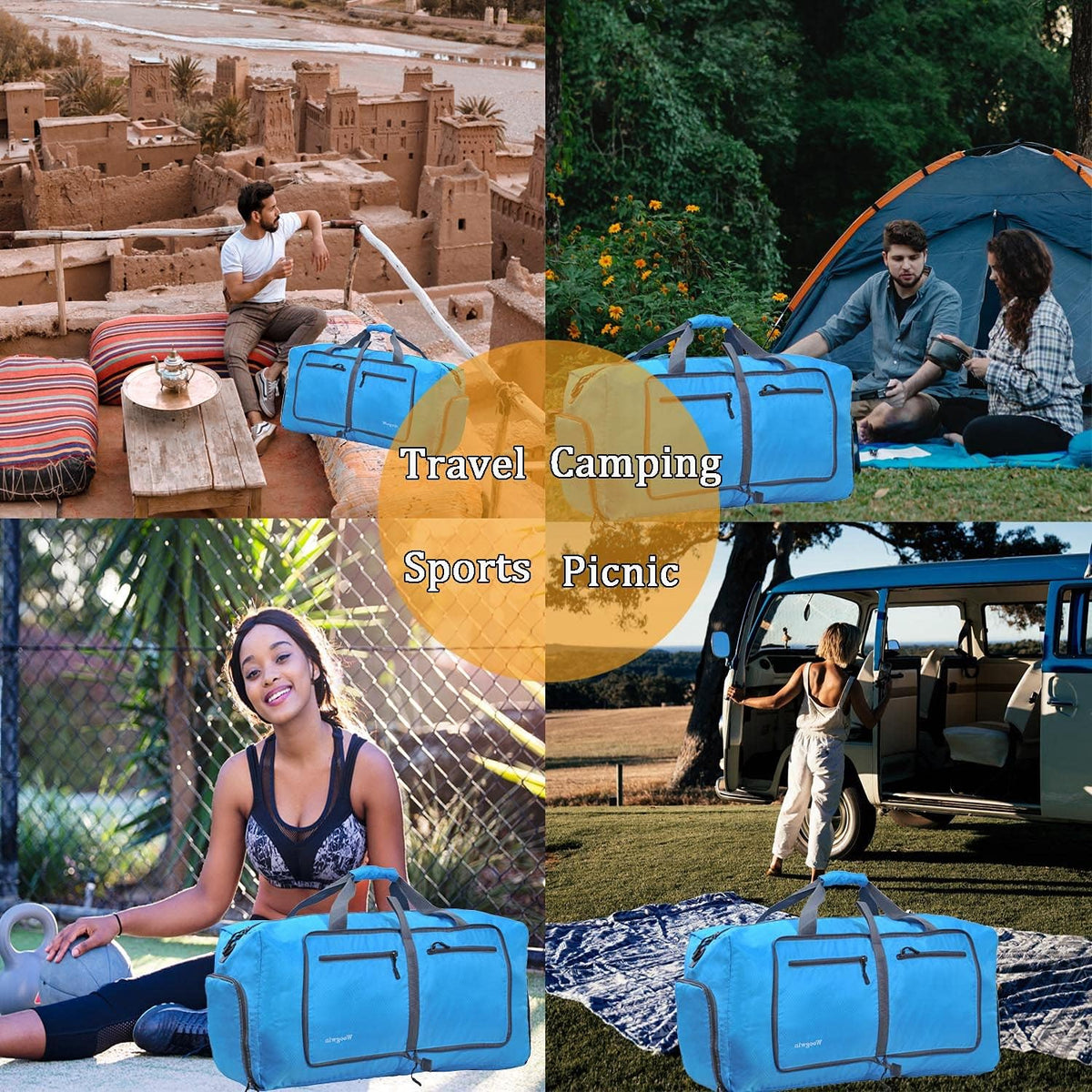 Travel Duffel Bag Large Foldable Waterproof Overnight Bag for Beach Swim Bags Pool Sports Gym