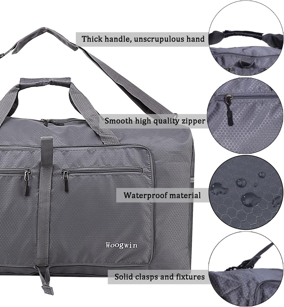 Travel Duffel Bag Large Foldable Waterproof Overnight Bag for Beach Swim Bags Pool Sports Gym
