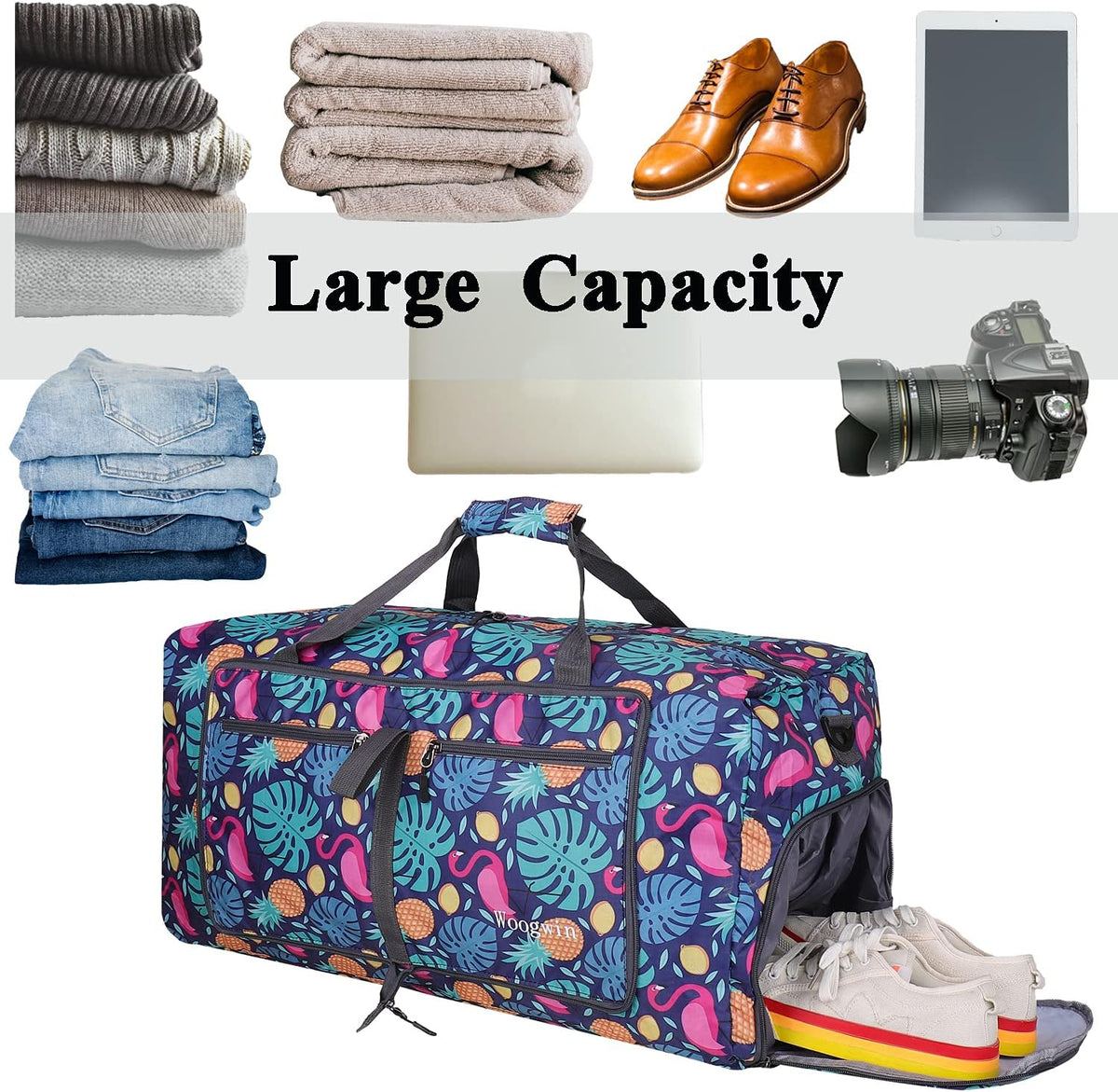 Travel Duffel Bag Large Foldable Waterproof Overnight Bag for Beach Swim Bags Pool Sports Gym