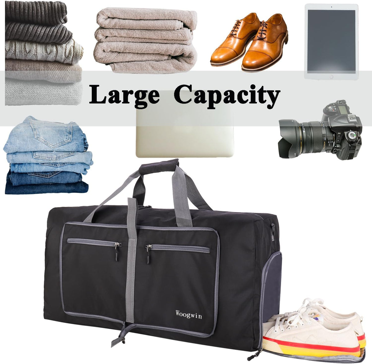Travel Duffel Bag Large Foldable Waterproof Overnight Bag for Beach Swim Bags Pool Sports Gym