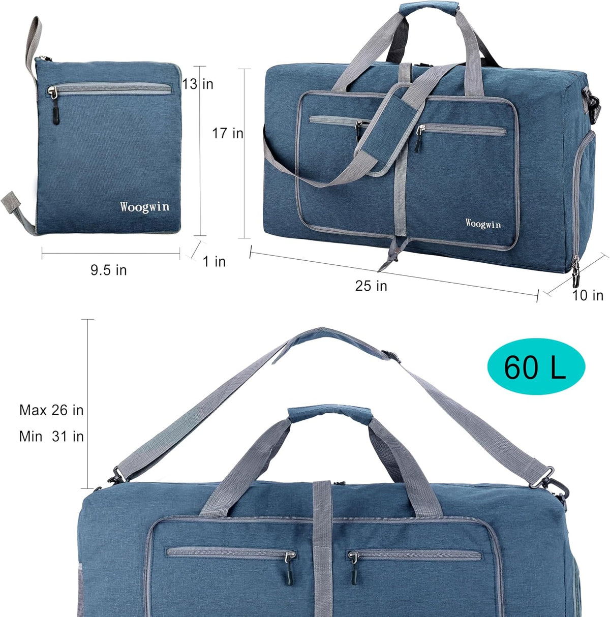 Travel Duffel Bag Large Foldable Waterproof Overnight Bag for Beach Swim Bags Pool Sports Gym