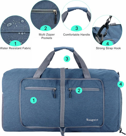 Travel Duffel Bag Large Foldable Waterproof Overnight Bag for Beach Swim Bags Pool Sports Gym