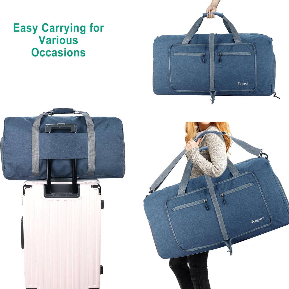 Travel Duffel Bag Large Foldable Waterproof Overnight Bag for Beach Swim Bags Pool Sports Gym