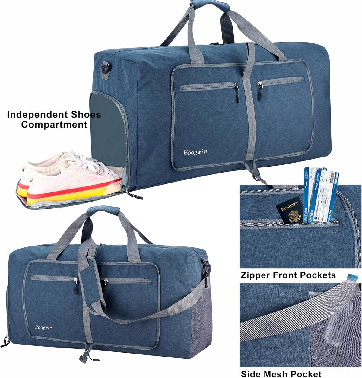 Travel Duffel Bag Large Foldable Waterproof Overnight Bag for Beach Swim Bags Pool Sports Gym
