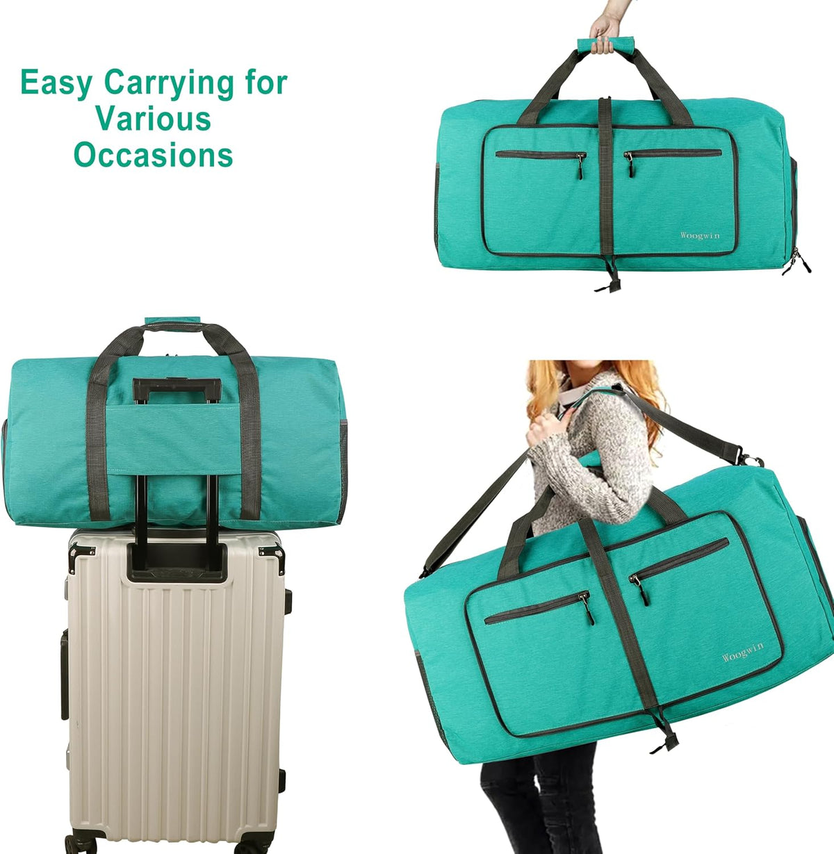 Travel Duffel Bag Large Foldable Waterproof Overnight Bag for Beach Swim Bags Pool Sports Gym