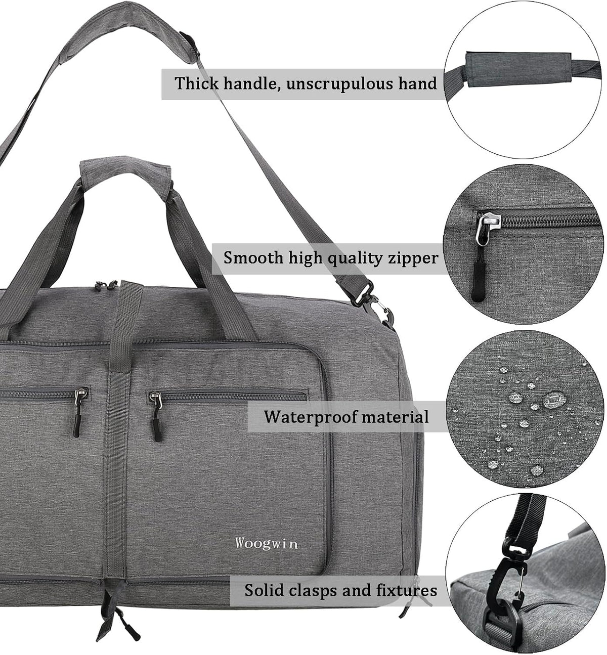 Travel Duffel Bag Large Foldable Waterproof Overnight Bag for Beach Swim Bags Pool Sports Gym