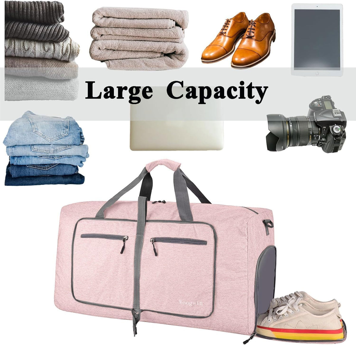 Travel Duffel Bag Large Foldable Waterproof Overnight Bag for Beach Swim Bags Pool Sports Gym