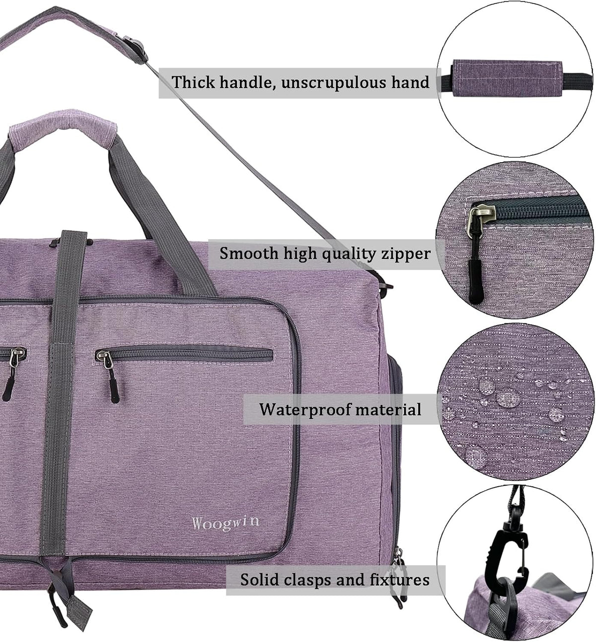 Travel Duffel Bag Large Foldable Waterproof Overnight Bag for Beach Swim Bags Pool Sports Gym