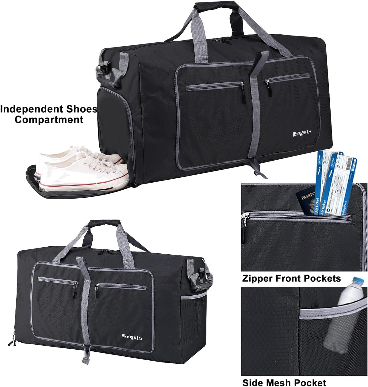 Travel Duffel Bag Large Foldable Waterproof Overnight Bag for Beach Swim Bags Pool Sports Gym