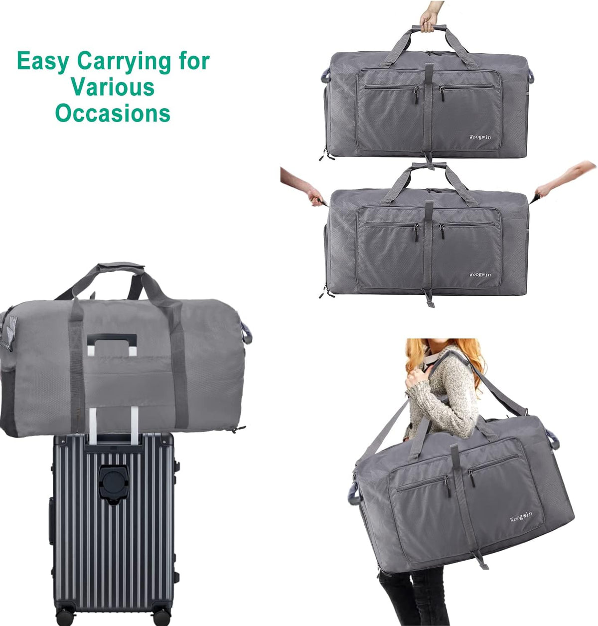 Travel Duffel Bag Large Foldable Waterproof Overnight Bag for Beach Swim Bags Pool Sports Gym