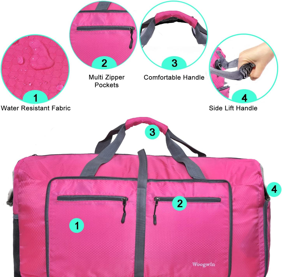Travel Duffel Bag Large Foldable Waterproof Overnight Bag for Beach Swim Bags Pool Sports Gym