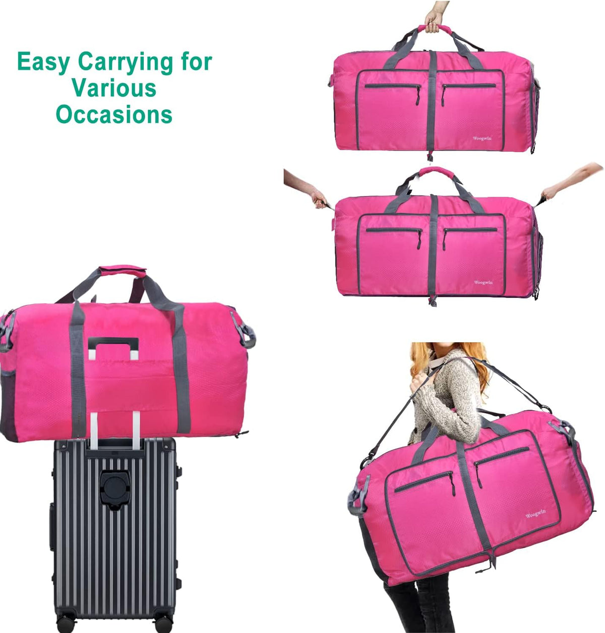 Travel Duffel Bag Large Foldable Waterproof Overnight Bag for Beach Swim Bags Pool Sports Gym