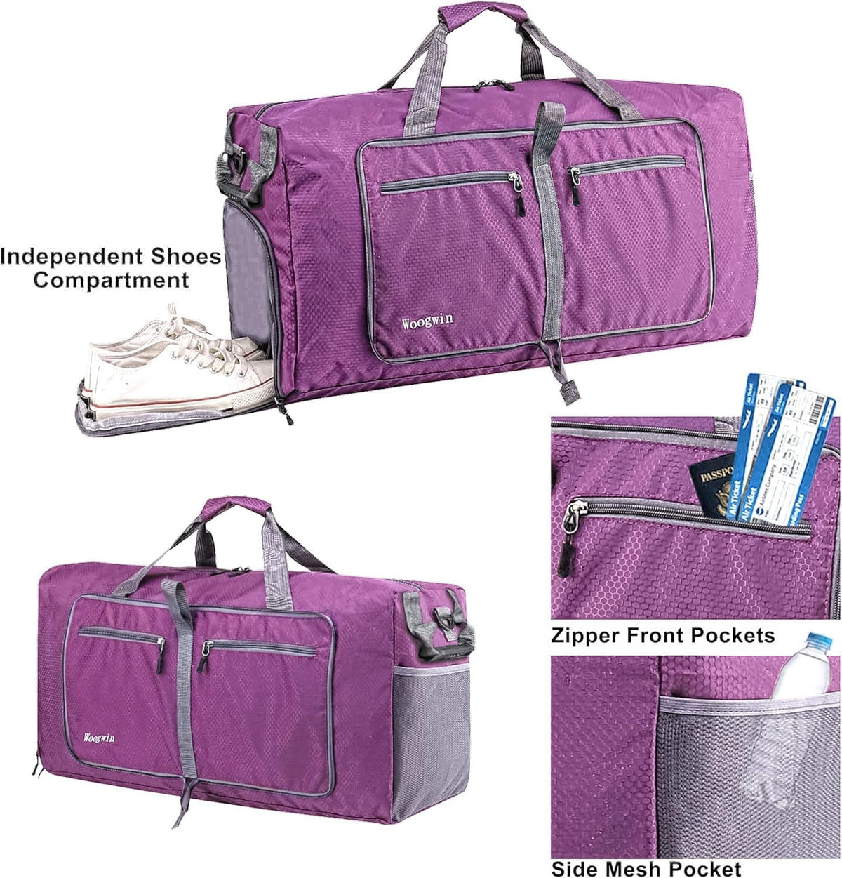 Travel Duffel Bag Large Foldable Waterproof Overnight Bag for Beach Swim Bags Pool Sports Gym