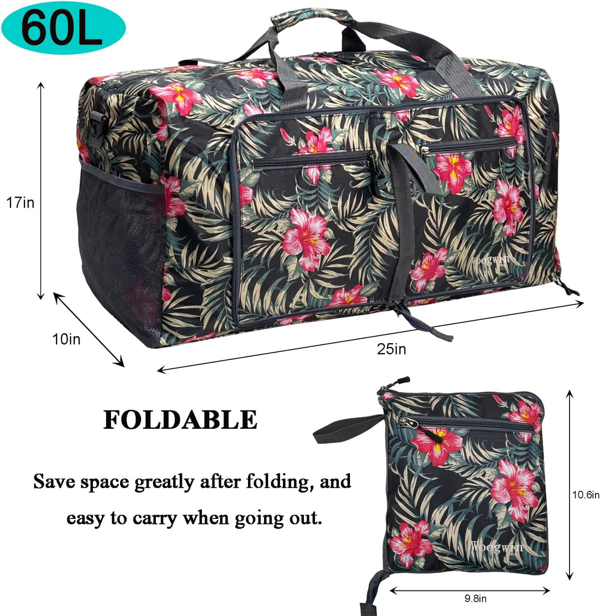 Travel Duffel Bag Large Foldable Waterproof Overnight Bag for Beach Swim Bags Pool Sports Gym