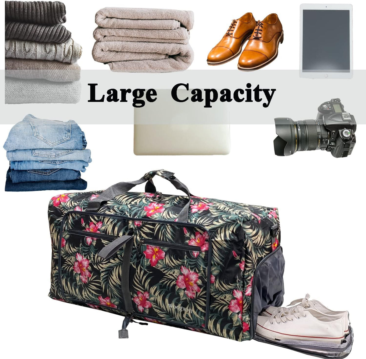 Travel Duffel Bag Large Foldable Waterproof Overnight Bag for Beach Swim Bags Pool Sports Gym