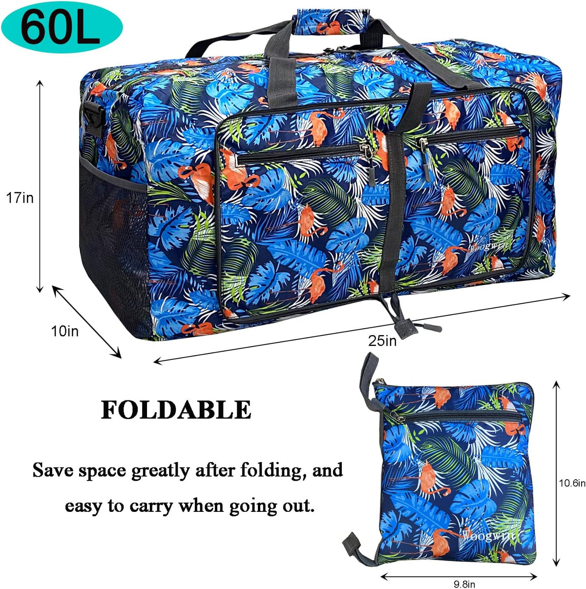 Travel Duffel Bag Large Foldable Waterproof Overnight Bag for Beach Swim Bags Pool Sports Gym