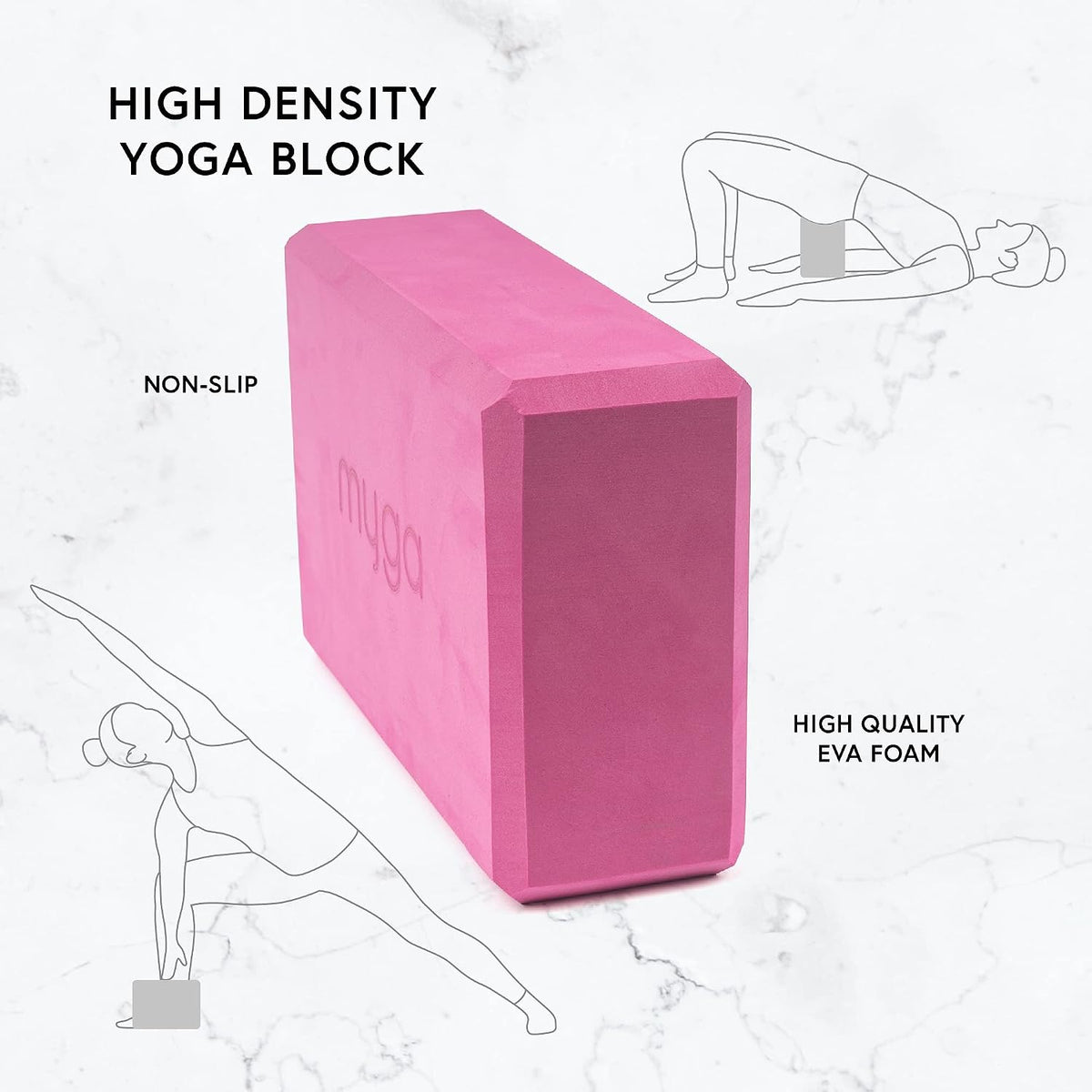 Yoga Block,Lightweight EVA Foam Yoga Brick,High Density Non-Slip Block for Yoga Poses, Pilates, Balance and Flexibility