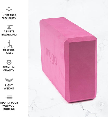 Yoga Block,Lightweight EVA Foam Yoga Brick,High Density Non-Slip Block for Yoga Poses, Pilates, Balance and Flexibility