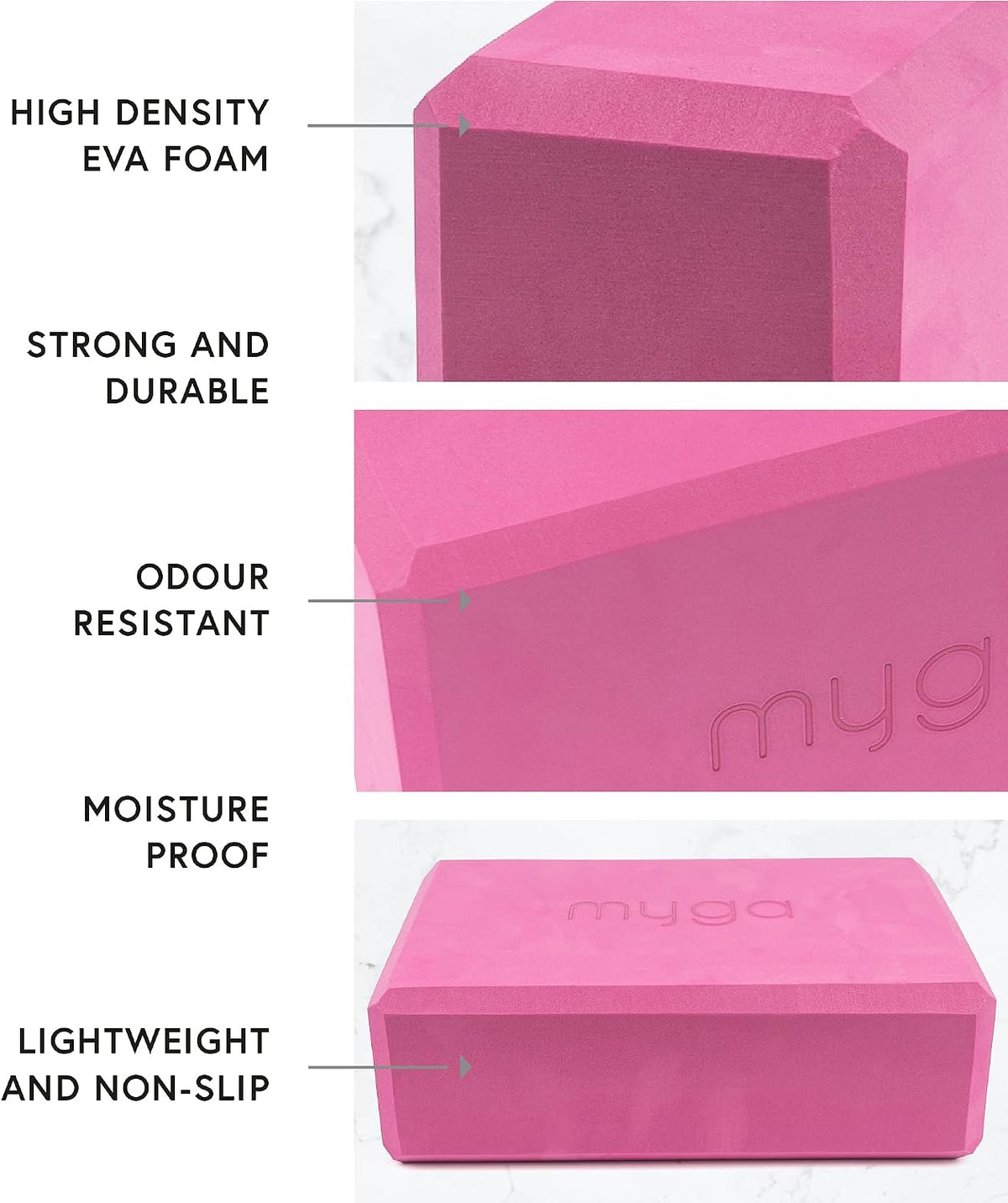 Yoga Block,Lightweight EVA Foam Yoga Brick,High Density Non-Slip Block for Yoga Poses, Pilates, Balance and Flexibility