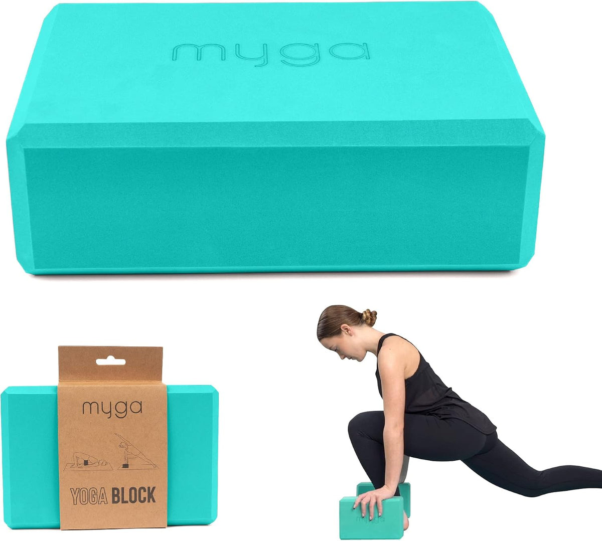 Yoga Block,Lightweight EVA Foam Yoga Brick,High Density Non-Slip Block for Yoga Poses, Pilates, Balance and Flexibility