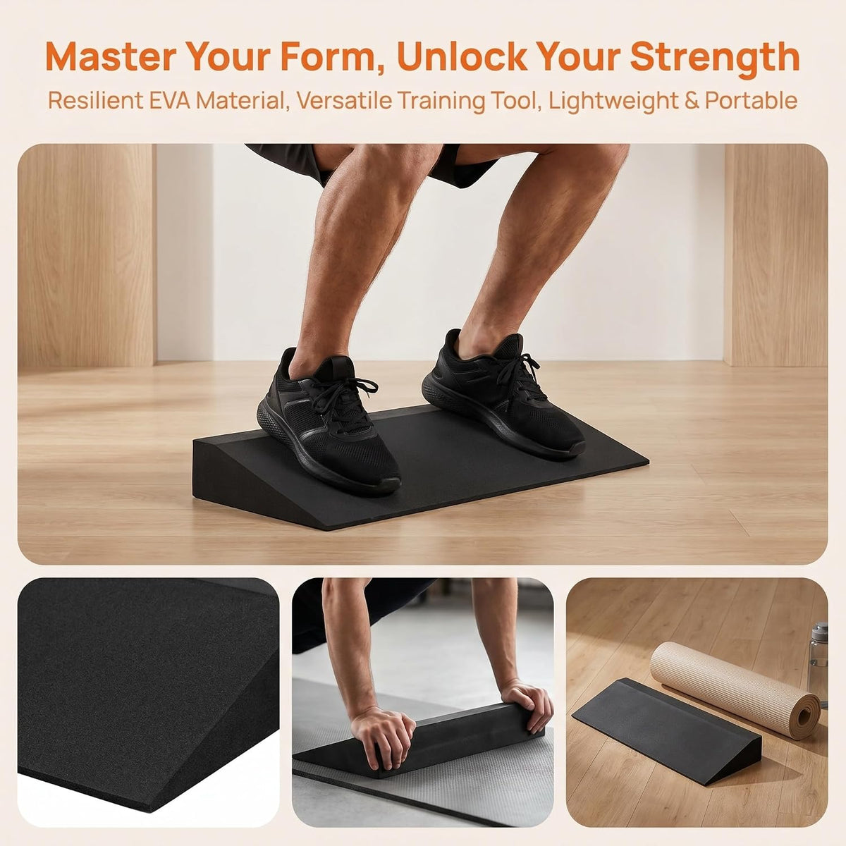 Squat Wedge Block, Yoga Foam Wedge Blocks, Calf Stretcher Wide Riser Block Calf Stretch Board Foot Incline Board for Home Gym Workout Pilate Balance Practice