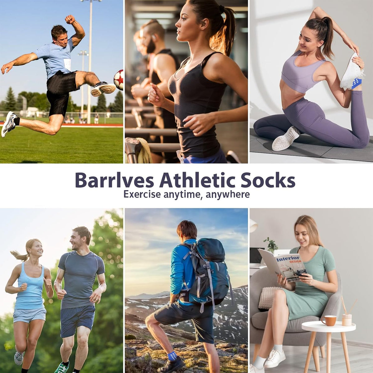 Soccer Grip Socks Football Basketball Yoga Socks for Men Women